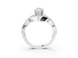 White gold Pear Solitaire Twist Band Pavé Diamond Engagement Ring_53
