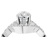 White gold Pear Solitaire Twist Band Pavé Diamond Engagement Ring_54