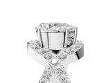 White gold Pear Solitaire Twist Band Pavé Diamond Engagement Ring_55