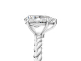 White gold Pear Solitaire Twist Band Ring with Four-Prong Setting_17