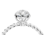 White gold Pear Solitaire Twist Band Ring with Four-Prong Setting_72