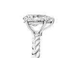 White gold Pear Solitaire Twist Band Ring with Four-Prong Setting_73