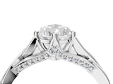 White gold Pear Solitaire Twist Band Six-Prong Setting 4