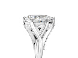 White gold Pear Solitaire Twist Band Six-Prong Setting 5