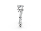 White gold Pear Solitaire Twist Band with Pavé Accents and Four-Prong Setting_22