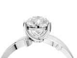White gold Pear Solitaire Twist Band with Pavé Accents and Four-Prong Setting_24