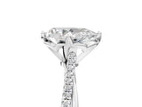 White gold Pear Solitaire Twist Band with Pavé Diamonds and Four-Prong Setting_158