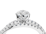 White gold Pear Solitaire Twist Band with Pavé Setting and Four-Prong Setting_133