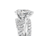 White gold Pear Solitaire Twist Band with Pavé Setting and Four-Prong Setting_134