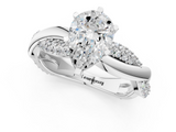 White gold Pear Solitaire Twist Band with Pave Prong Setting_115