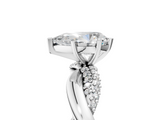 White gold Pear Solitaire Twist Band with Pave Prong Setting_122
