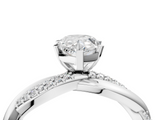 White gold Pear Solitaire Twist Band with Pave Prong Setting_123