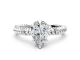 White gold Pear Solitaire Twisted Band Prong Set Engagement Ring_85