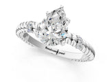 White gold Pear Solitaire Twisted Band Prong Set Engagement Ring_86