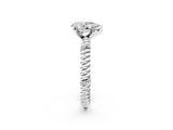 White gold Pear Solitaire Twisted Band Prong Set Engagement Ring_87