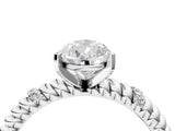 White gold Pear Solitaire Twisted Band Prong Set Engagement Ring_89