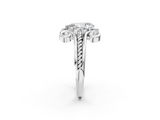 White gold Pear Solitaire Twisted Band Scroll Prong Ring_5
