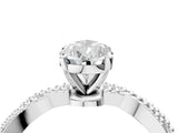 White gold Pear Solitaire Twisted Band with Bead Prong Setting_420
