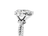 White gold Pear Solitaire Twisted Band with Bead Prong Setting_421