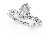 White gold Pear Solitaire Twisted Band with Pavé Accents and Four-Prong Setting_36