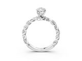 White gold Pear Solitaire Twisted Band with Pavé Accents and Four-Prong Setting_38