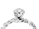 White gold Pear Solitaire Twisted Band with Pavé Accents and Four-Prong Setting_39