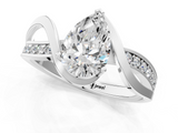 White gold Pear Solitaire Twisted Band with Prong Setting_46
