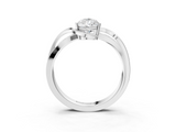 White gold Pear Solitaire Twisted Band with Prong Setting_48