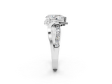 White gold Pear Solitaire Twisted Band with Prong Setting_52
