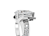 White gold Pear Solitaire Twisted Band with Prong Setting_55