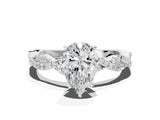 White gold Pear Solitaire Twisted Pave Band with Four-Prong Setting_23