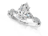 White gold Pear Solitaire Twisted Pave Band with Four-Prong Setting_24