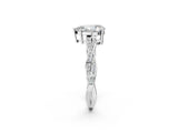 White gold Pear Solitaire Twisted Pave Diamond Ring with Four-Prong Setting_14