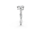 White gold Pear Solitaire Twisted Pave Diamond Ring with Four-Prong Setting_14