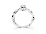 White gold Pear Solitaire Twisted Pave Diamond Ring with Four-Prong Setting_15