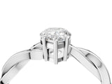 White gold Pear Solitaire Twisted Pave Diamond Ring with Four-Prong Setting_16