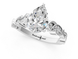 White gold Pear Solitaire Vine Band with Milgrain Prong Setting_29