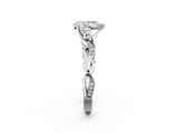 White gold Pear Solitaire Vine Band with Milgrain Prong Setting_30