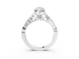 White gold Pear Solitaire Vine Band with Milgrain Prong Setting_31