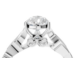 White gold Pear Solitaire Vine Band with Milgrain Prong Setting_32