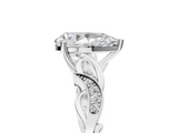 White gold Pear Solitaire Vine Band with Milgrain Prong Setting_33