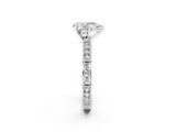 White gold Pear Solitaire with Pavé Band and Four-Prong Setting_366