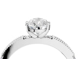 White gold Pear Solitaire with Pavé Band and Four-Prong Setting_370