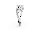 White gold Pear Solitaire with Pavé Twist Band and Four-Prong Setting_125