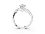 White gold Pear Solitaire with Pavé Twist Band and Four-Prong Setting_126