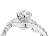 White gold Pear Solitaire with Pavé Twist Band and Four-Prong Setting_127