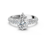 White gold Pear Solitaire with Pave Band and Four-Prong Setting_24