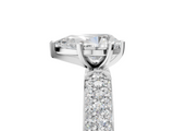 White gold Pear Solitaire with Pave Band and Four-Prong Setting_29