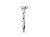 White gold Pear Solitaire with Side Baguettes and Channel Set Band_81