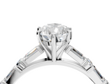 White gold Pear Solitaire with Side Baguettes and Channel Set Band_83
